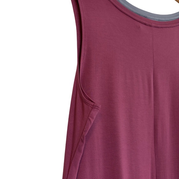 LOGO LAYERS by Lori Goldstein 2 Piece Tank Set Mesh Hem Soft Plum Blue Gray EUC - Picture 4 of 15